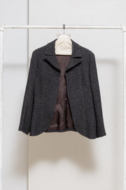 YOHJI YAMAMOTO - FW98 Wool + linen open jacket with lapel slits (runway)