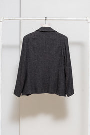 YOHJI YAMAMOTO - FW98 Wool + linen open jacket with lapel slits (runway)