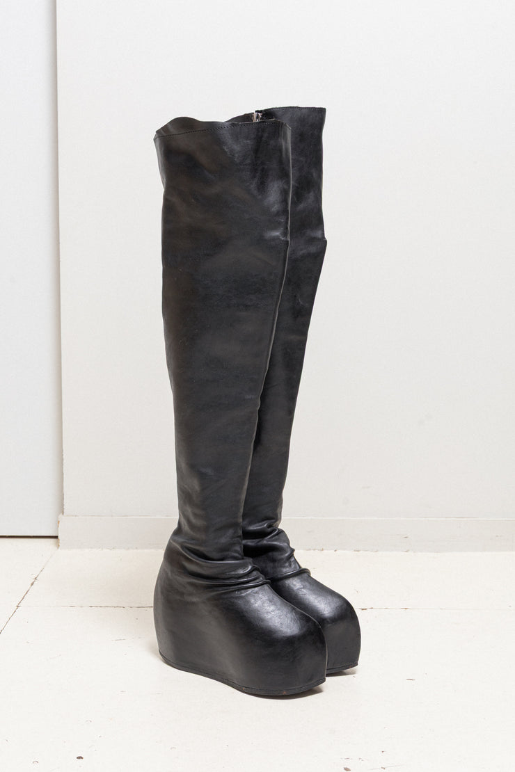 FREDERIK LIEDERLEY - 1/1 FW23 « Intimate Rituals » Thigh high calfskin 15cm platform boots