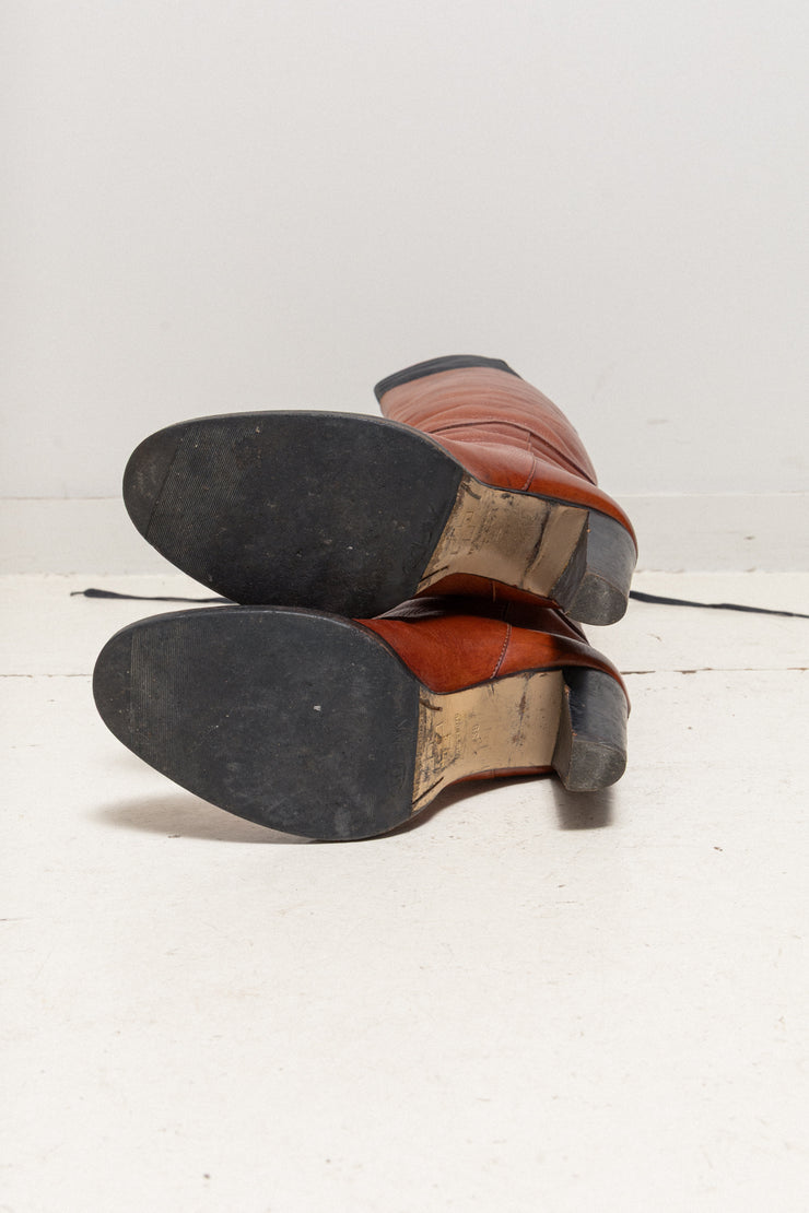 A.F VANDEVORST - High leather boots with back straps