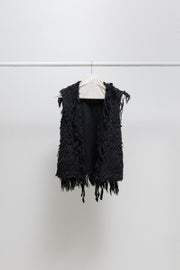 UNDERCOVER - SS06 "T." Fuzzy wool vest with fringes and straps