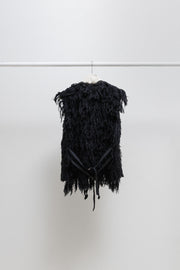 UNDERCOVER - SS06 "T." Fuzzy wool vest with fringes and straps