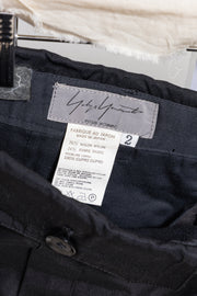 YOHJI YAMAMOTO POUR HOMME - SS01 Nylon + ramie wide pants with waist pockets (runway)