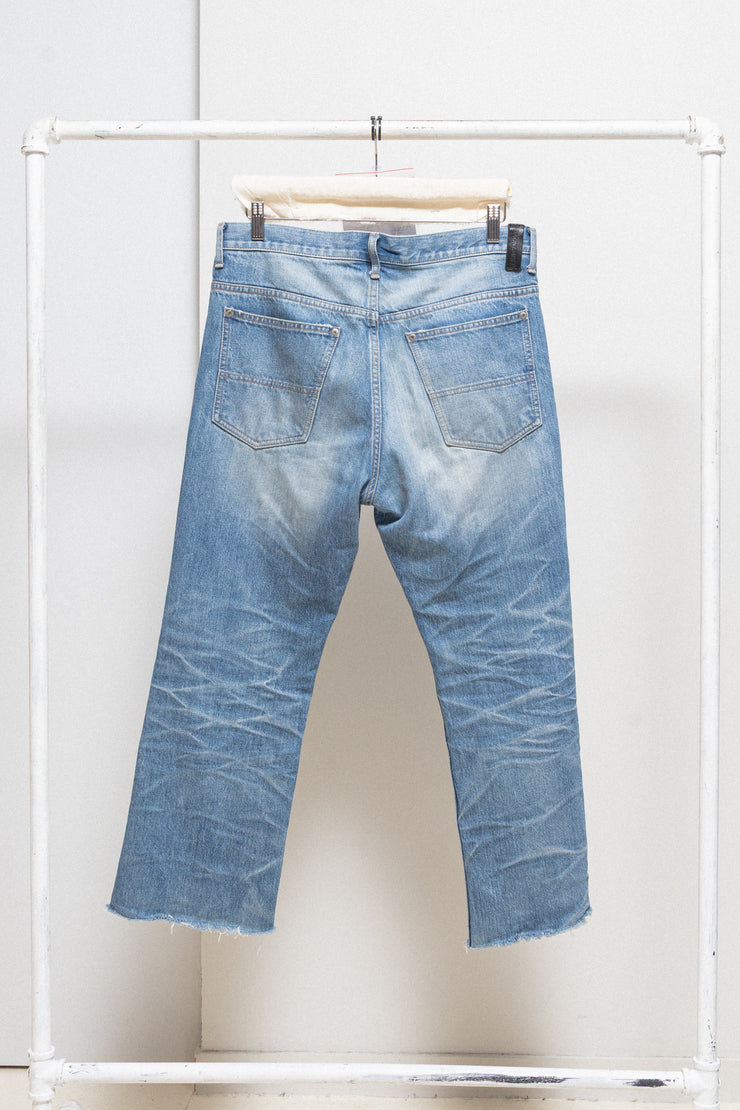 ISAMU KATAYAMA BACKLASH - Wide ripped denim pants