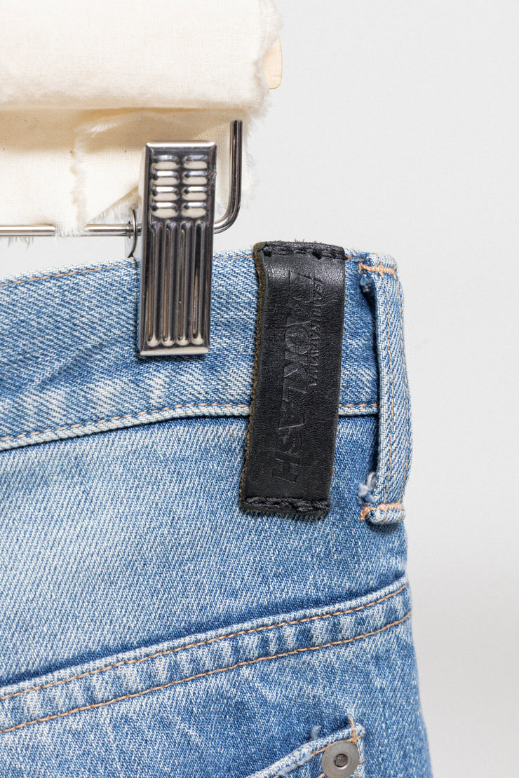 ISAMU KATAYAMA BACKLASH - Wide ripped denim pants