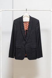 COMME DES GARÇONS HOMME PLUS - SS06 « Rip&Tongue » Wool blend jacket with Rolling Stone’s logo lining