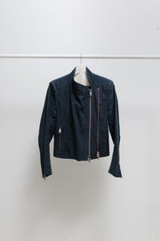 ANN DEMEULEMEESTER - SS03 Cotton biker jacket with double zipper