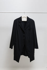 ANN DEMEULEMEESTER - Wool tail jacket with back straps (90's)