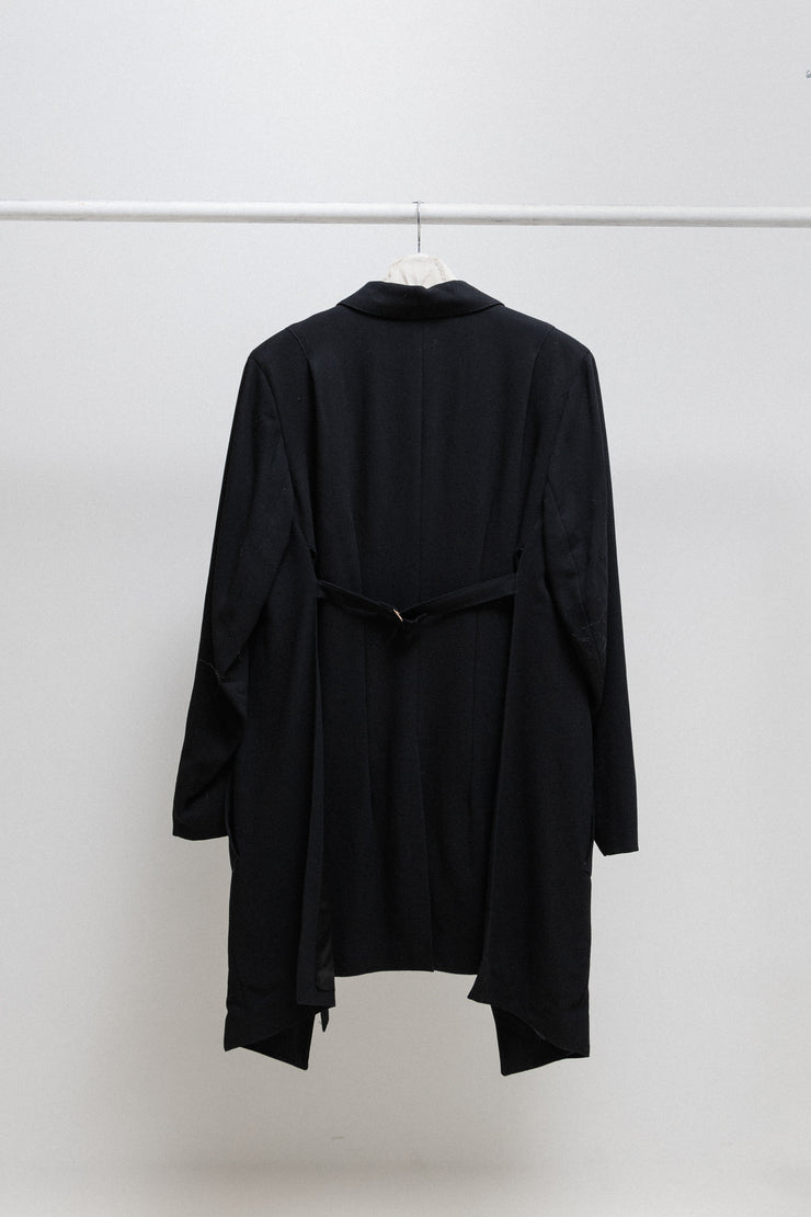 ANN DEMEULEMEESTER - Wool tail jacket with back straps (90&