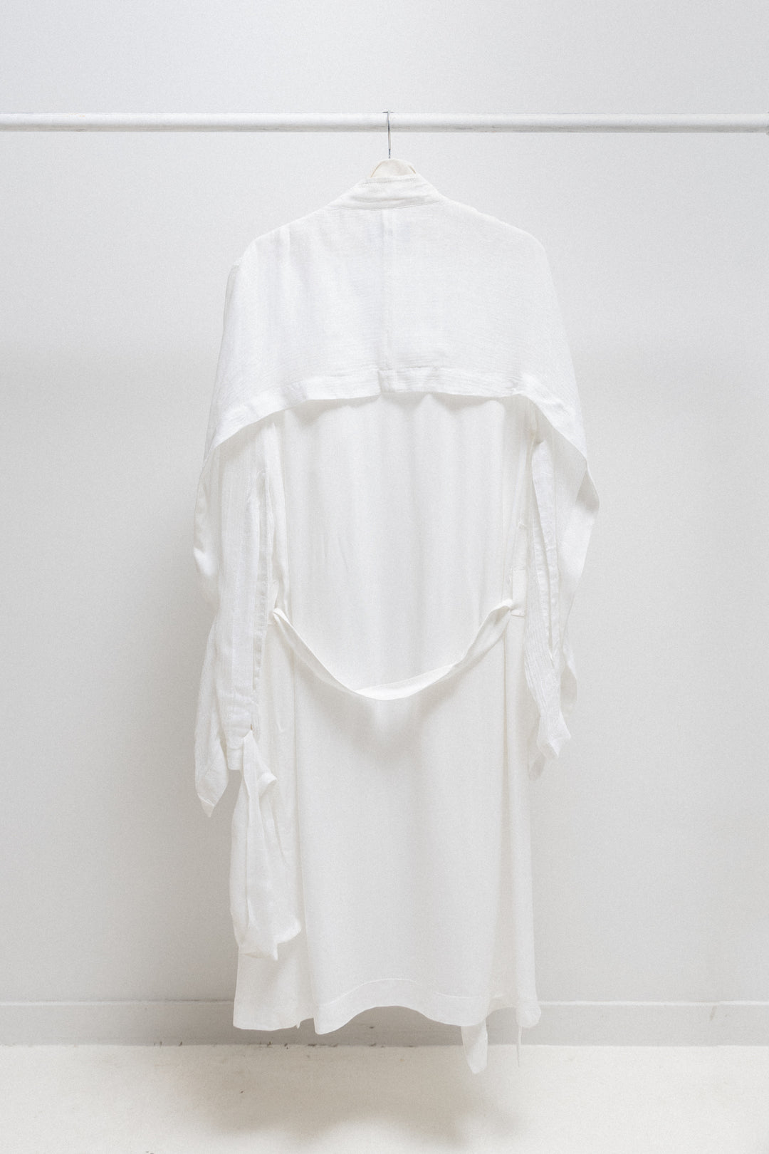 ANN DEMEULEMEESTER - SS02 Silk draped jacket with sleeve slits and