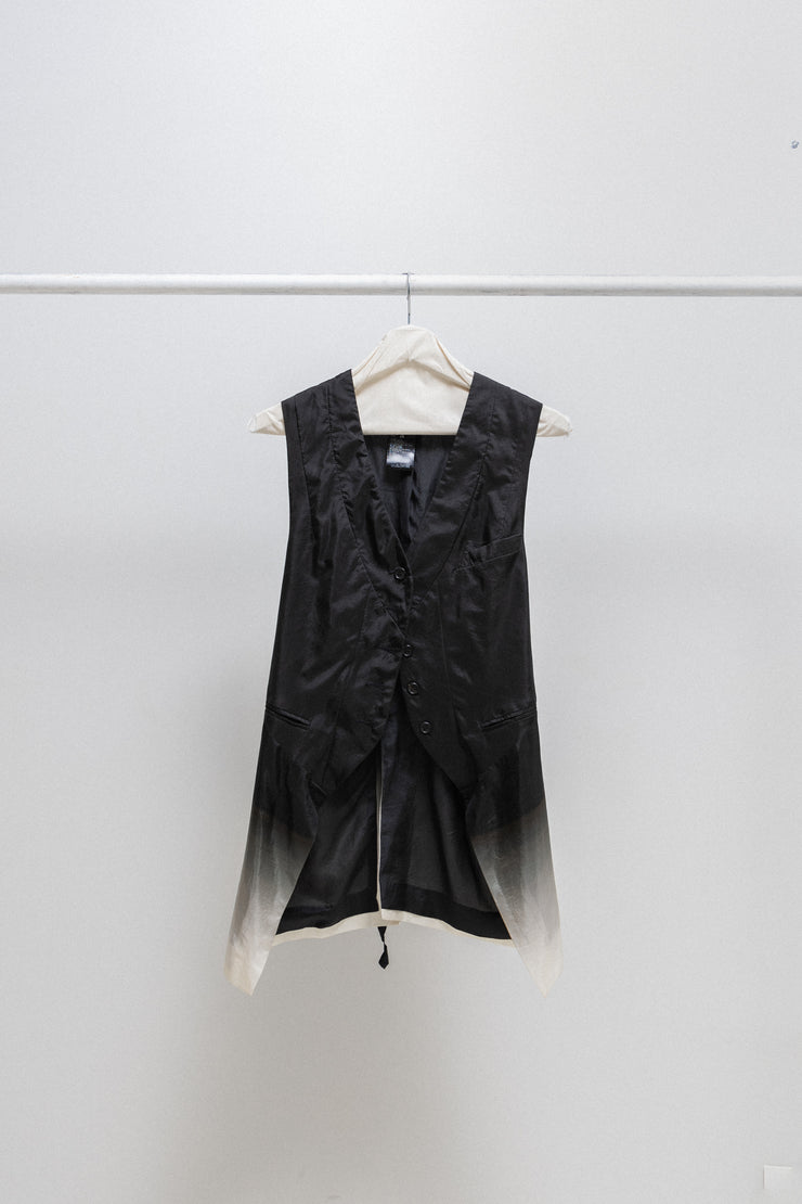 ANN DEMEULEMEESTER - SS07 Gradient silk vest with back straps