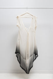 ANN DEMEULEMEESTER - SS07 Silk gradient dress top with straps (runway)