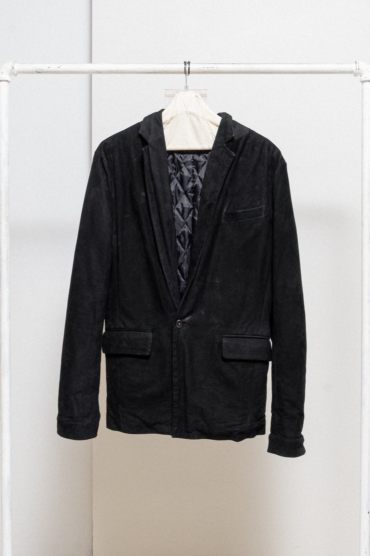 YASUYUKI ISHII - Leather blazer with padded lining