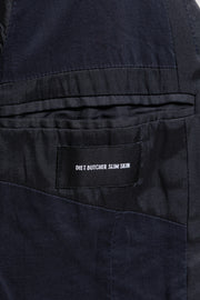 DIET BUTCHER SLIM SKIN - FW13 "Rapture" Navy wool blazer jacket with printed lining