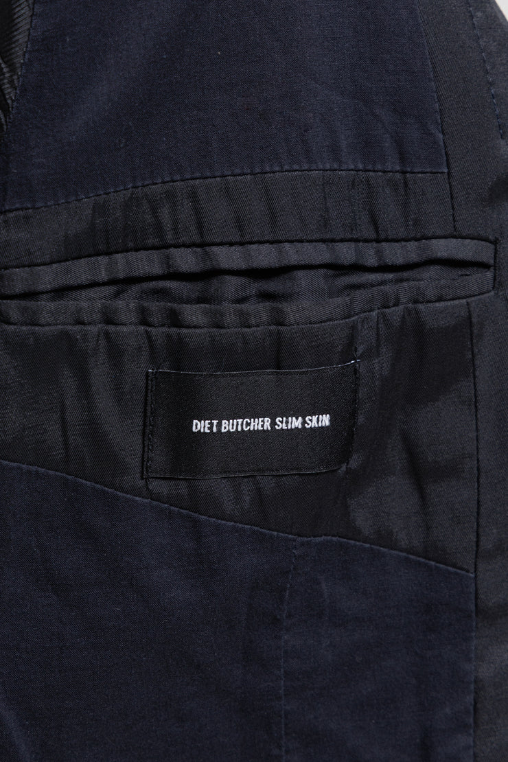 DIET BUTCHER SLIM SKIN - FW13 "Rapture" Navy wool blazer jacket with printed lining
