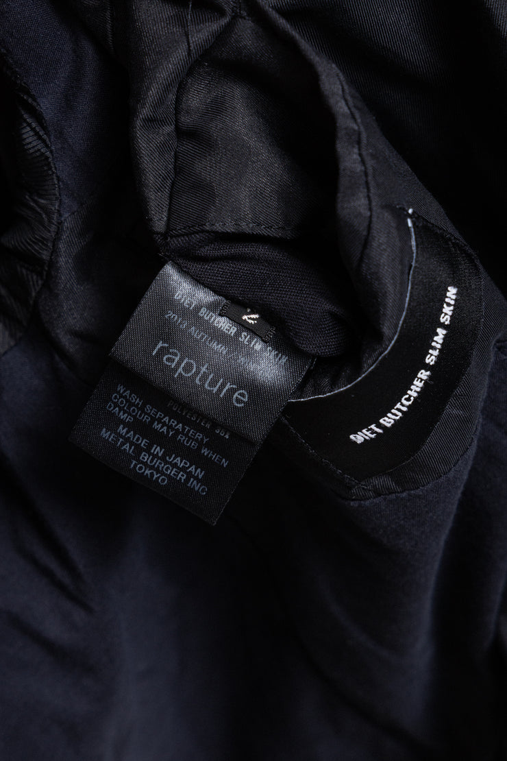 DIET BUTCHER SLIM SKIN - FW13 "Rapture" Navy wool blazer jacket with printed lining
