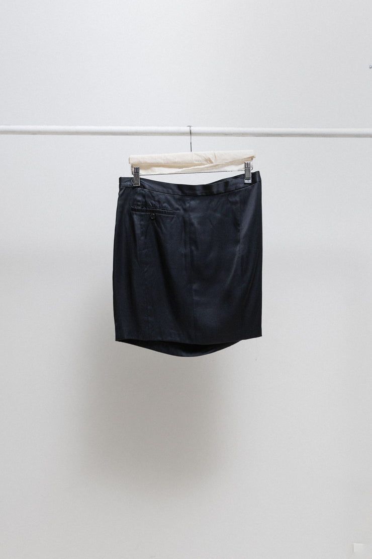 ANN DEMEULEMEESTER - Folded pocket silky mini skirt