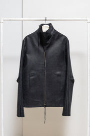 OBSCUR - FW12 High neck suede calf leather jacket