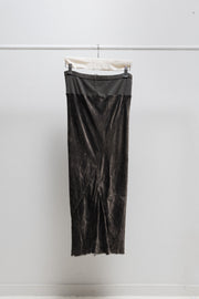 RICK OWENS - FW03 "MOOG" Silk blend velvet skirt with a ribbed waist