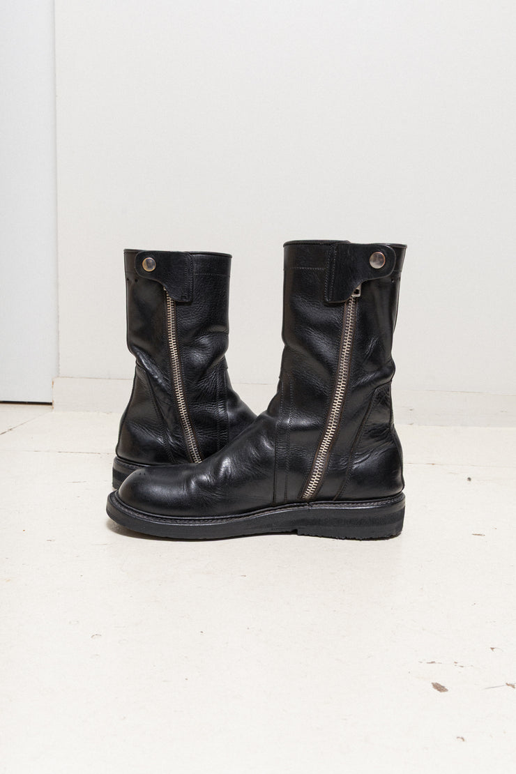 RICK OWENS - Leather creeper boots