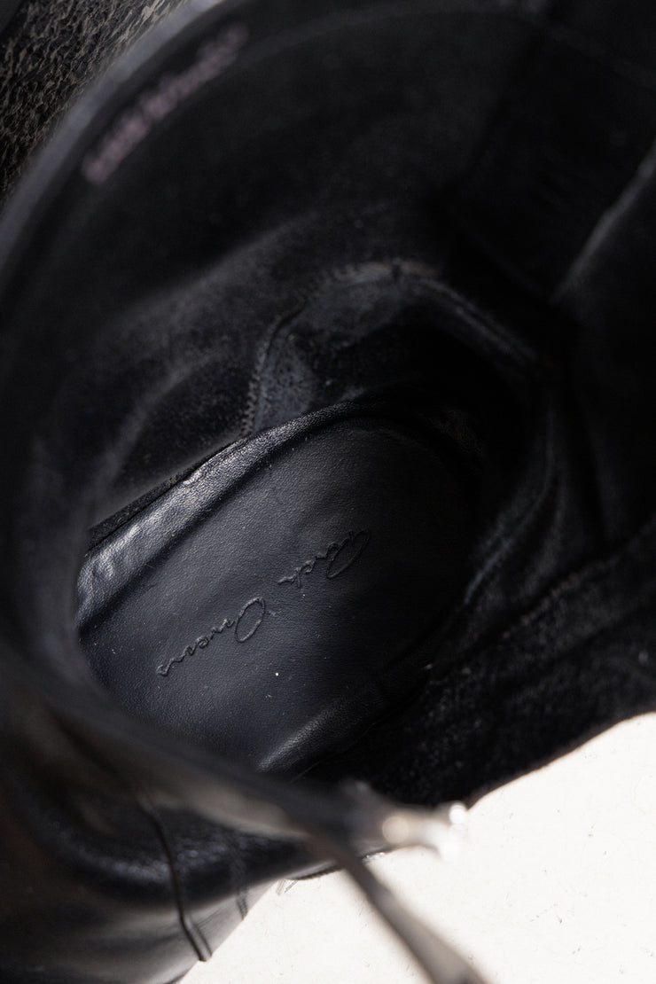 RICK OWENS - Leather creeper boots