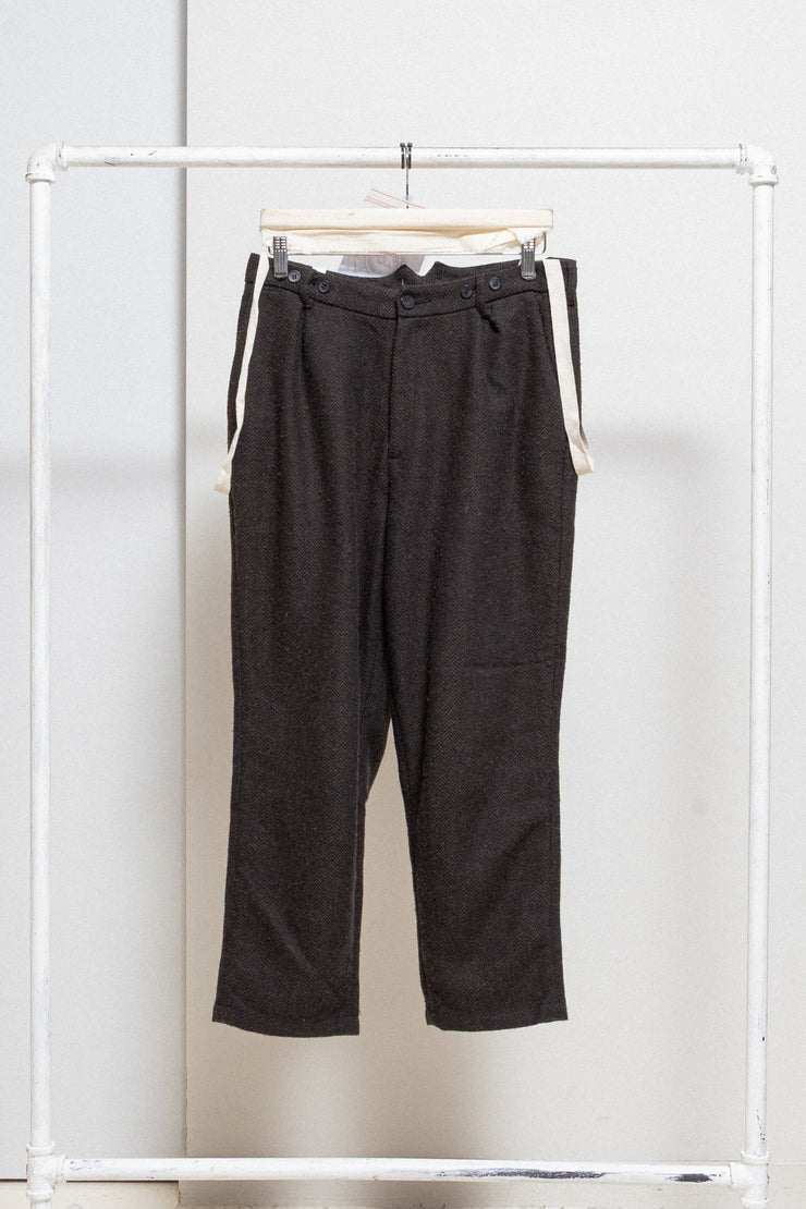 ALEKSANDR MANAMIS - Thick wool pants with contrasting straps