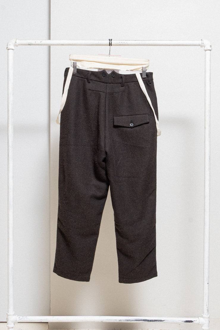 ALEKSANDR MANAMIS - Thick wool pants with contrasting straps