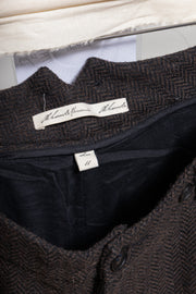 ALEKSANDR MANAMIS - Thick wool pants with contrasting straps