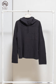 KAPITAL - Boxy cotton hoodie with chest pocket