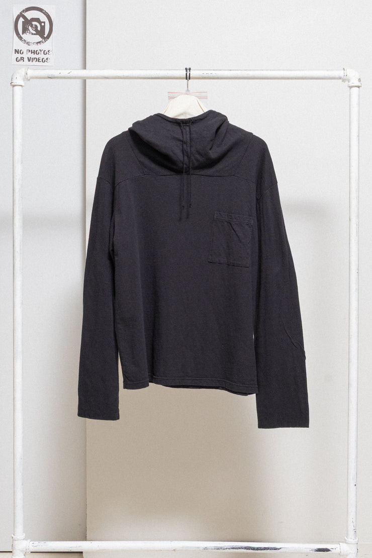 KAPITAL - Boxy cotton hoodie with chest pocket