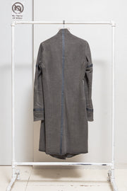 DEVOA - Silk and cotton long coat with taped seams