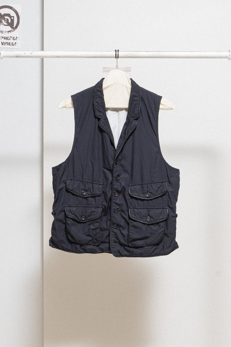 CHRISTIAN PEAU - Cotton fisherman vest with leather trim