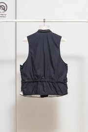 CHRISTIAN PEAU - Cotton fisherman vest with leather trim