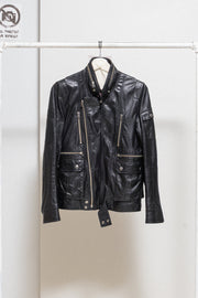 UNDERCOVER - SS07 « Purple » Lightweight cow leather jacket with zippers and pocket details