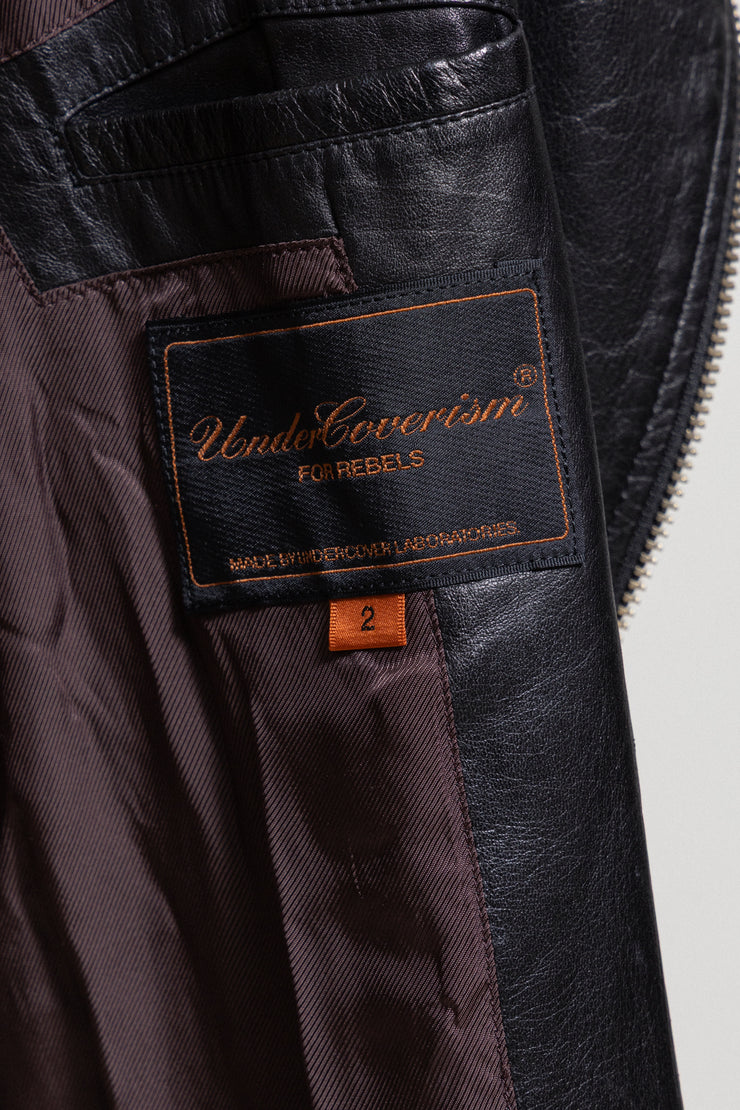 UNDERCOVER - SS07 « Purple » Lightweight cow leather jacket with zippers and pocket details