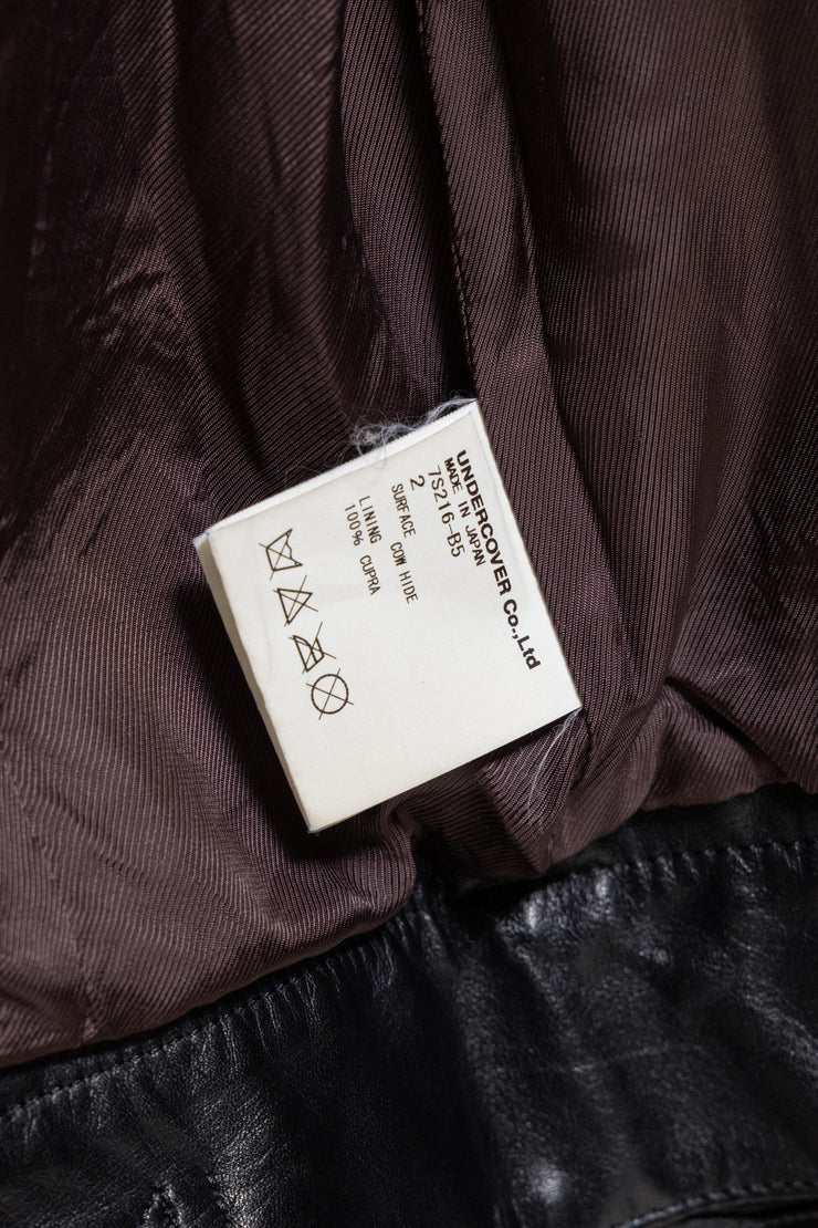 UNDERCOVER - SS07 « Purple » Lightweight cow leather jacket with zippers and pocket details