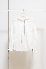 NUMBER (N)INE - FW07 « Love God Murder » Cotton blend pleated shirt with strap details (runway)