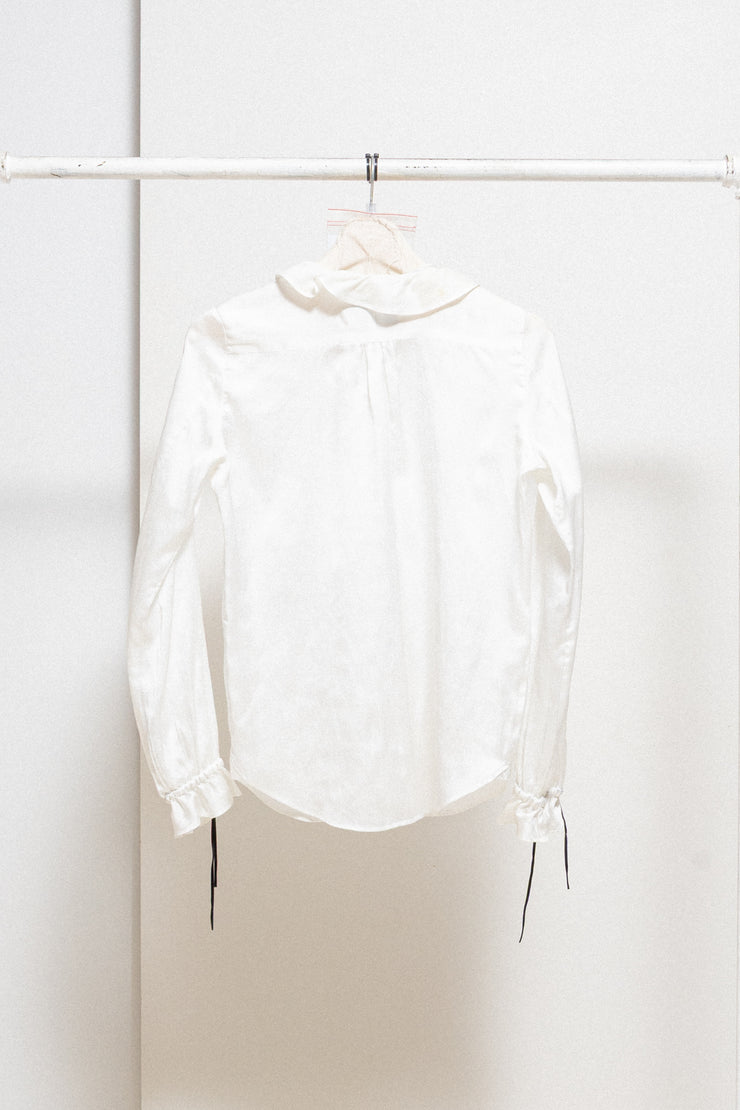 NUMBER (N)INE - FW07 « Love God Murder » Cotton blend pleated shirt with strap details (runway)