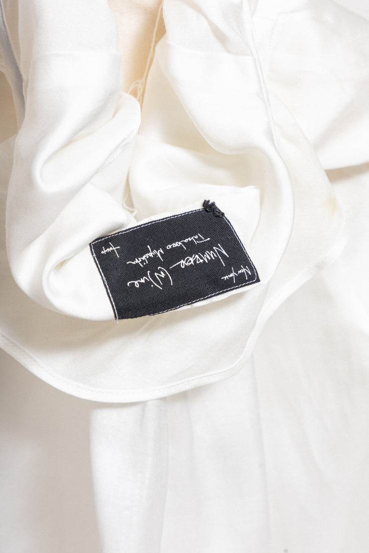 NUMBER (N)INE - FW07 « Love God Murder » Cotton blend pleated shirt with strap details (runway)