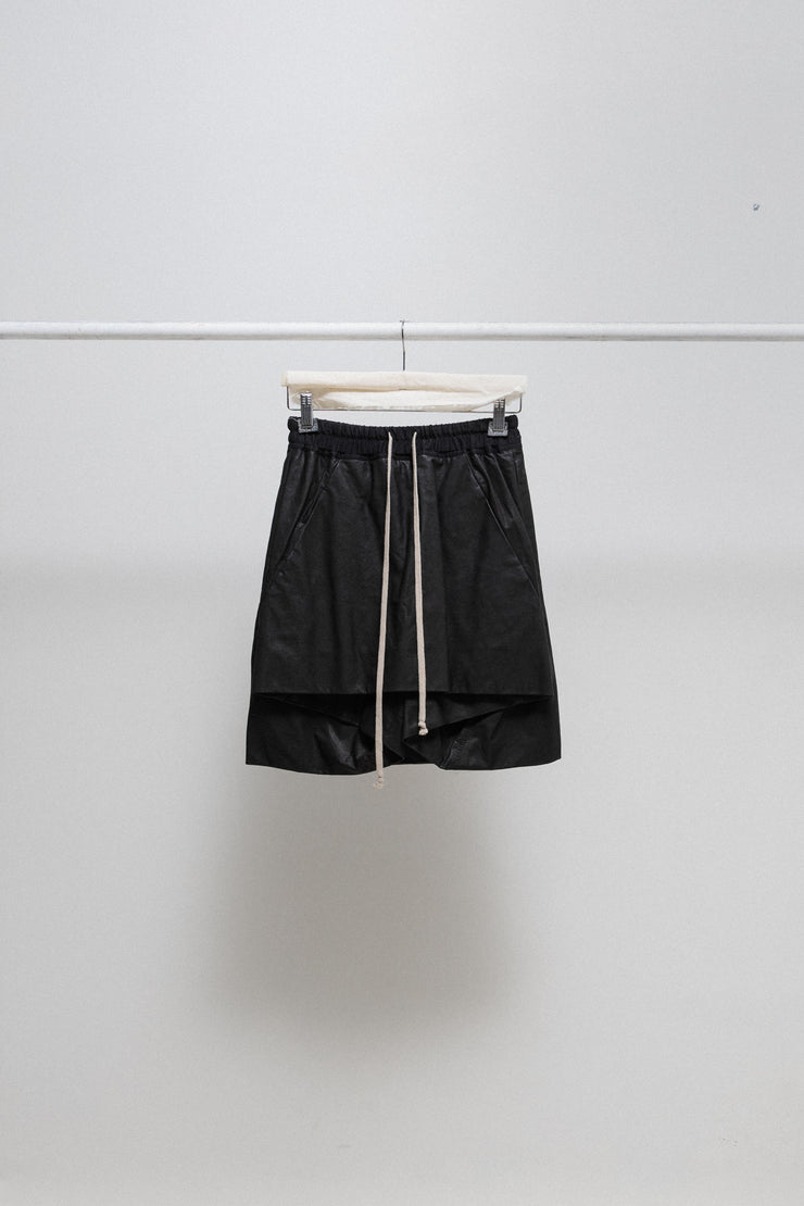 RICK OWENS - SS12 "NASKA" Calf leather draped shorts