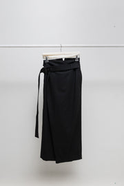 YOHJI YAMAMOTO Y'S PINK - Folded wide wool pants with a waist belt