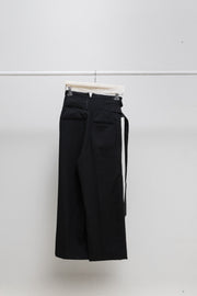 YOHJI YAMAMOTO Y'S PINK - Folded wide wool pants with a waist belt