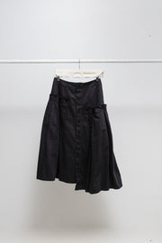 YOHJI YAMAMOTO Y'S - Button up cotton skirt with pleated panels