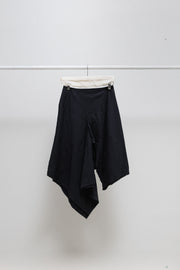 YOHJI YAMAMOTO GOTHIC - Thick cotton skirt with asymmetric front panels (90's)