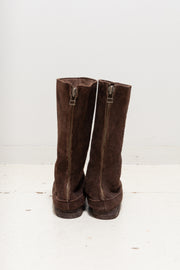 CHRISTIAN PEAU - Suede leather back zip boots