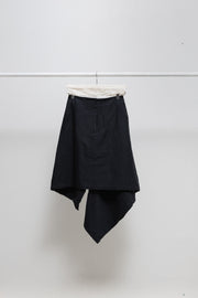 YOHJI YAMAMOTO GOTHIC - Thick cotton skirt with asymmetric front panels (90's)