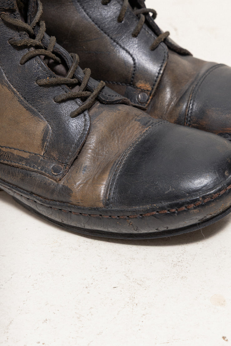 CHRISTIAN PEAU - Lace up leather boots