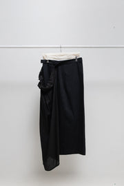 YOHJI YAMAMOTO Y'S - Long cotton layered skirt with frilled details