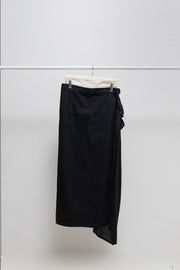 YOHJI YAMAMOTO Y'S - Long cotton layered skirt with frilled details