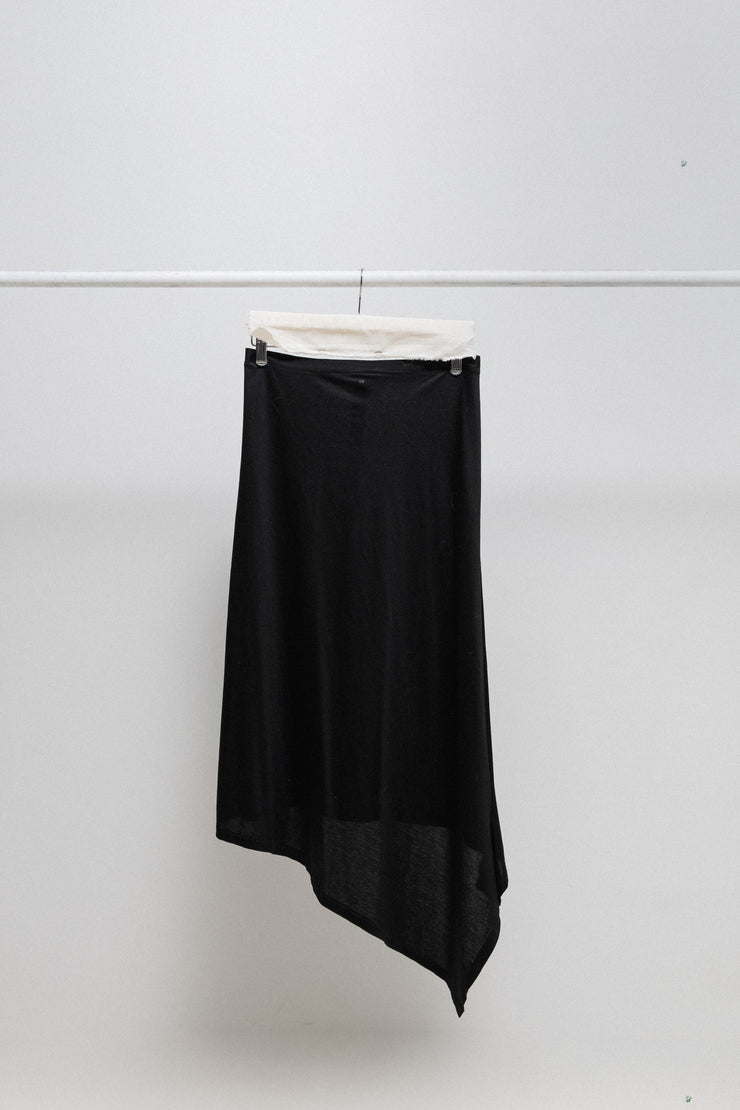 YOHJI YAMAMOTO - SS04 Asymmetric long cotton skirt